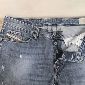 Diesel Jeans Men 38x32 Blue Viker Regular Straight Leg‎ Distressed Denim 0RBE4